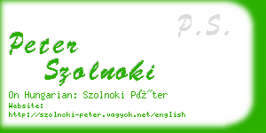 peter szolnoki business card